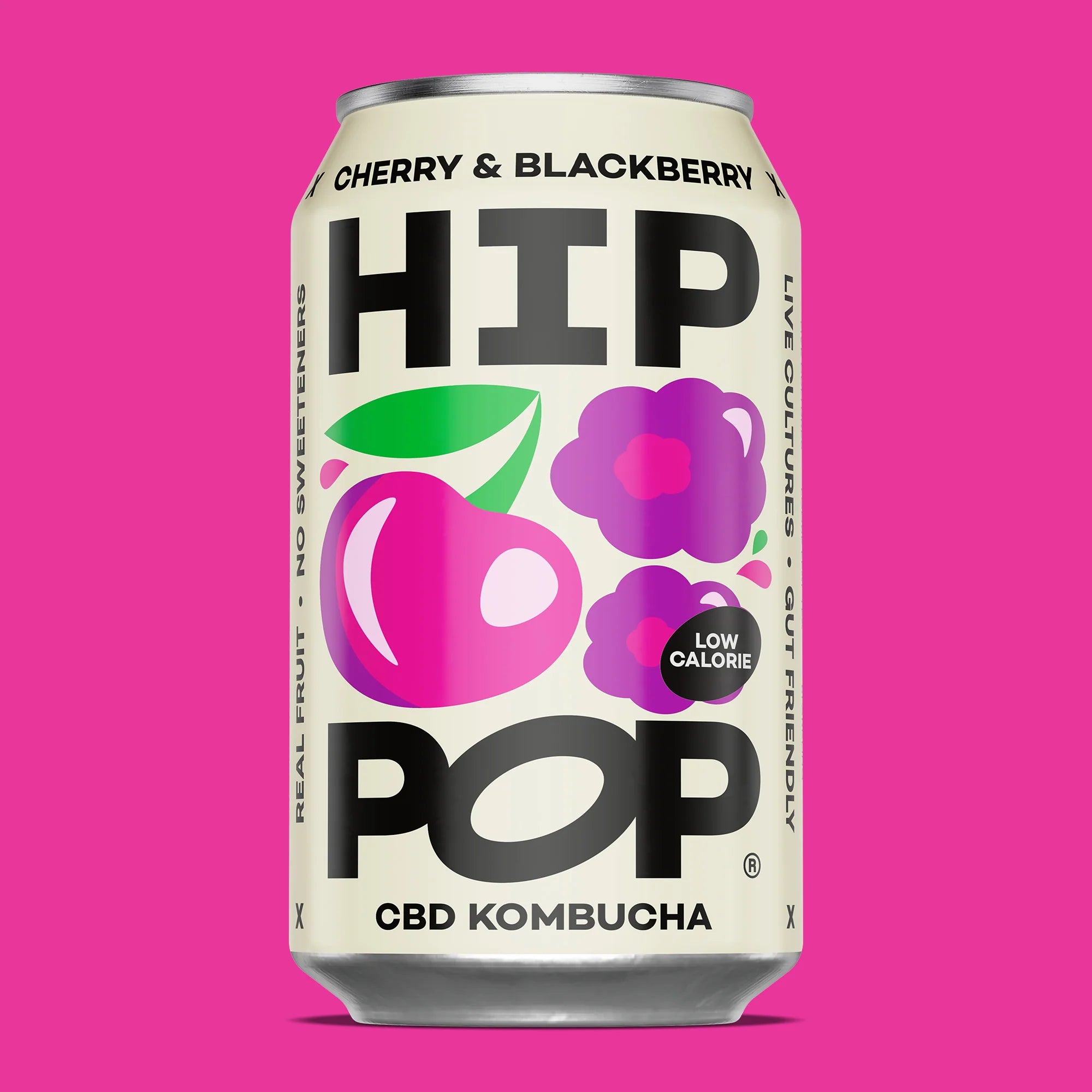 Cherry & Blackberry CBD Kombucha - Hip Pop - 330ml