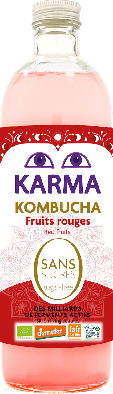 Zero Sugar Red Fruits Kombucha - Karma Kombucha - 750ml