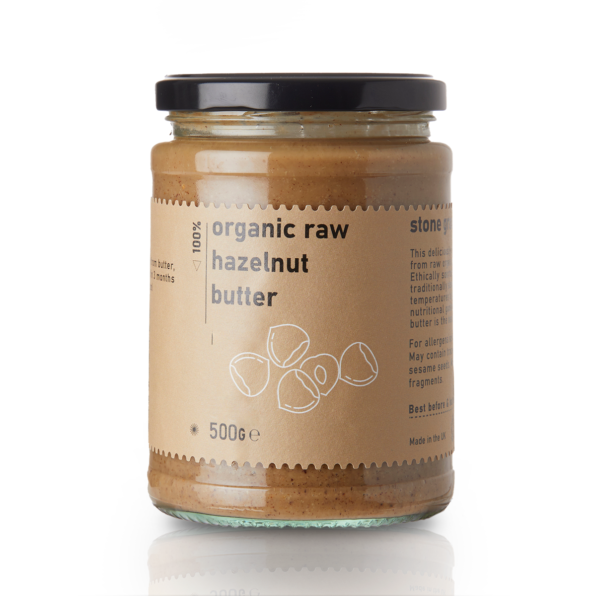 Organic Raw Hazelnut Butter - 500g - RAWGORILLA