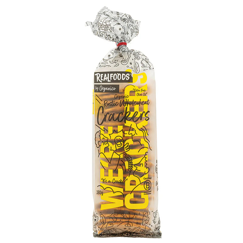 Organic Baked Wholewheat Crackers - Realfoods by Organico - 180g