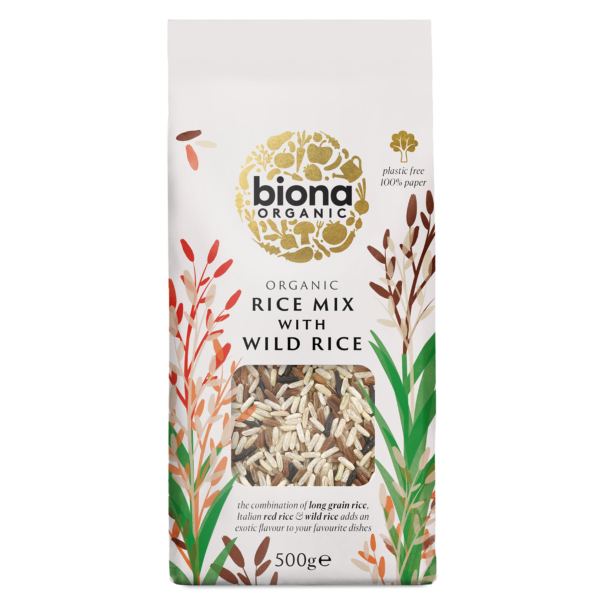 Organic Wild Rice Mix (Brown,Red and Wild rice) - 500g - Biona