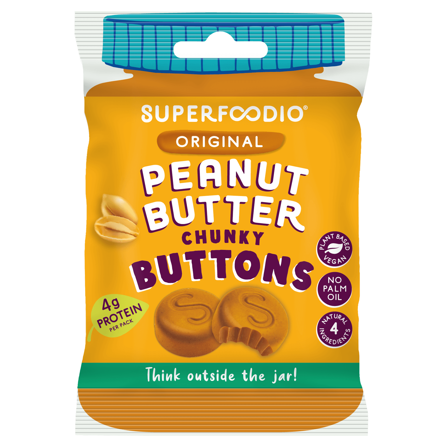 Superfoodio - Original Peanut Butter Buttons 15 x 20g