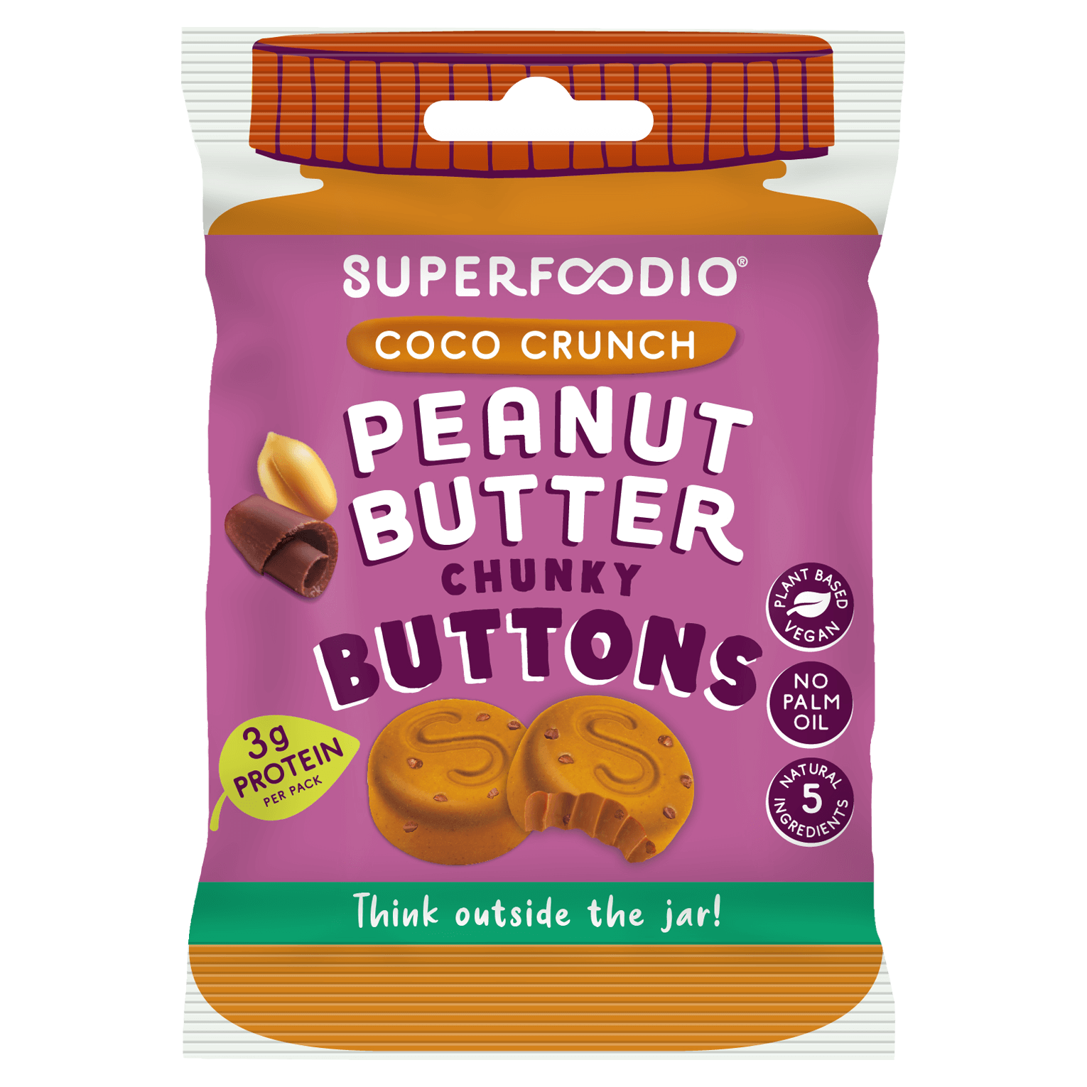 Superfoodio - Coco Crunch Peanut Butter Buttons 15 x 20g