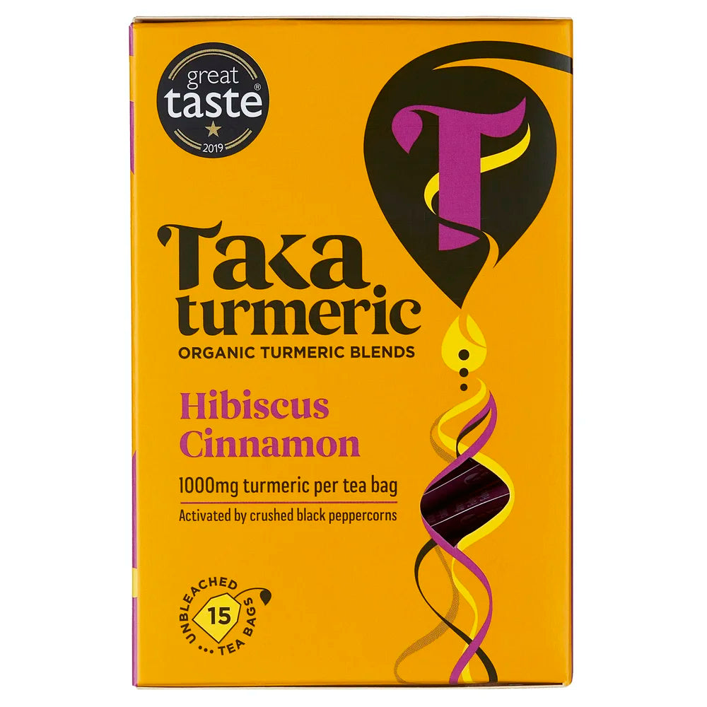 Organic Hibiscus Cinnamon Tea - Taka Turmeric - 15 sachets