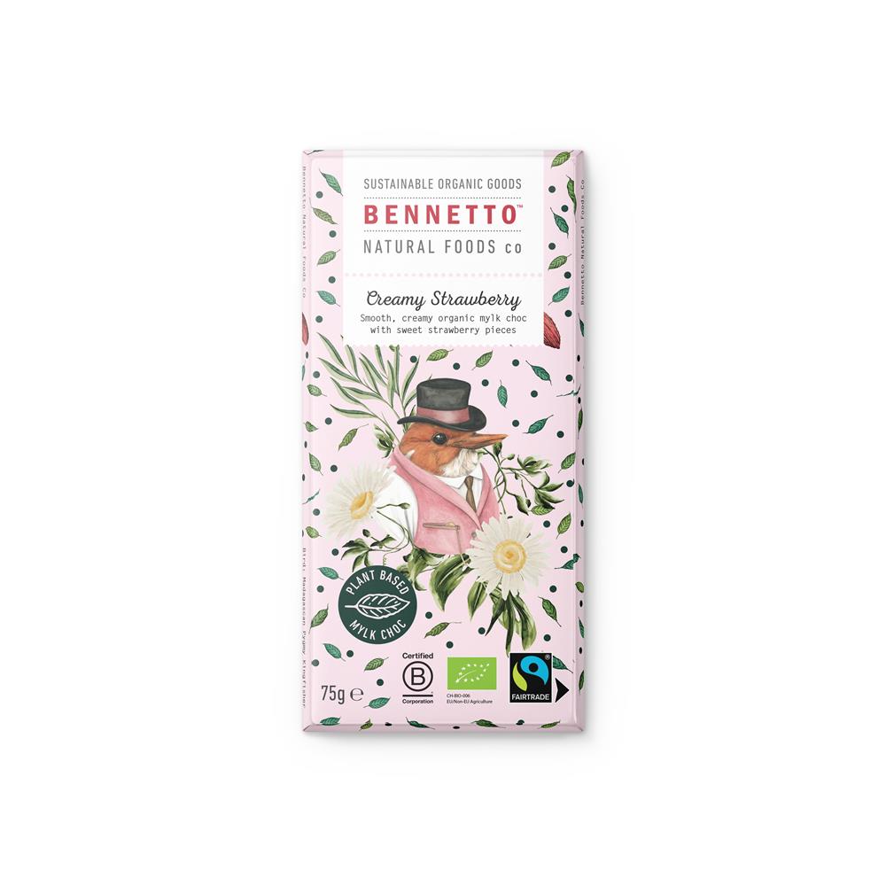 Org Creamy Strawberry Choc Bar