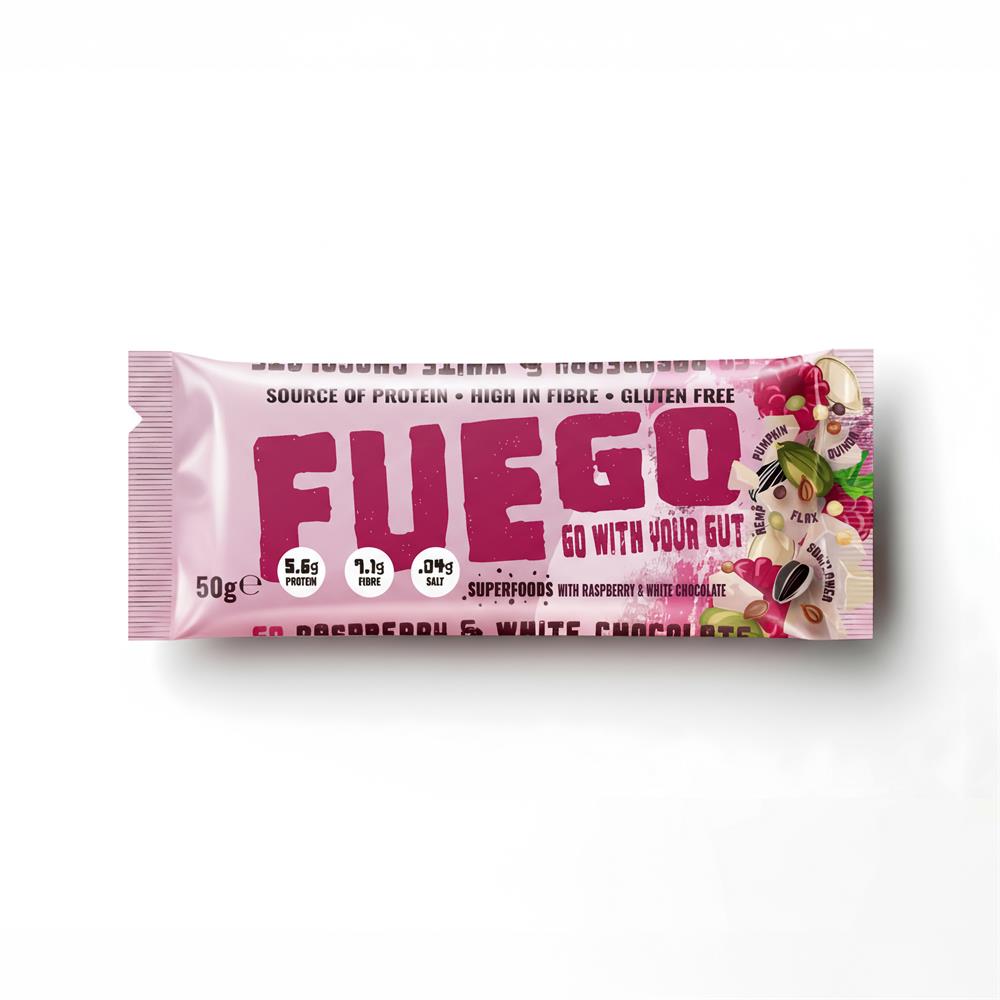 Rasp & White Choc Fibre Bar