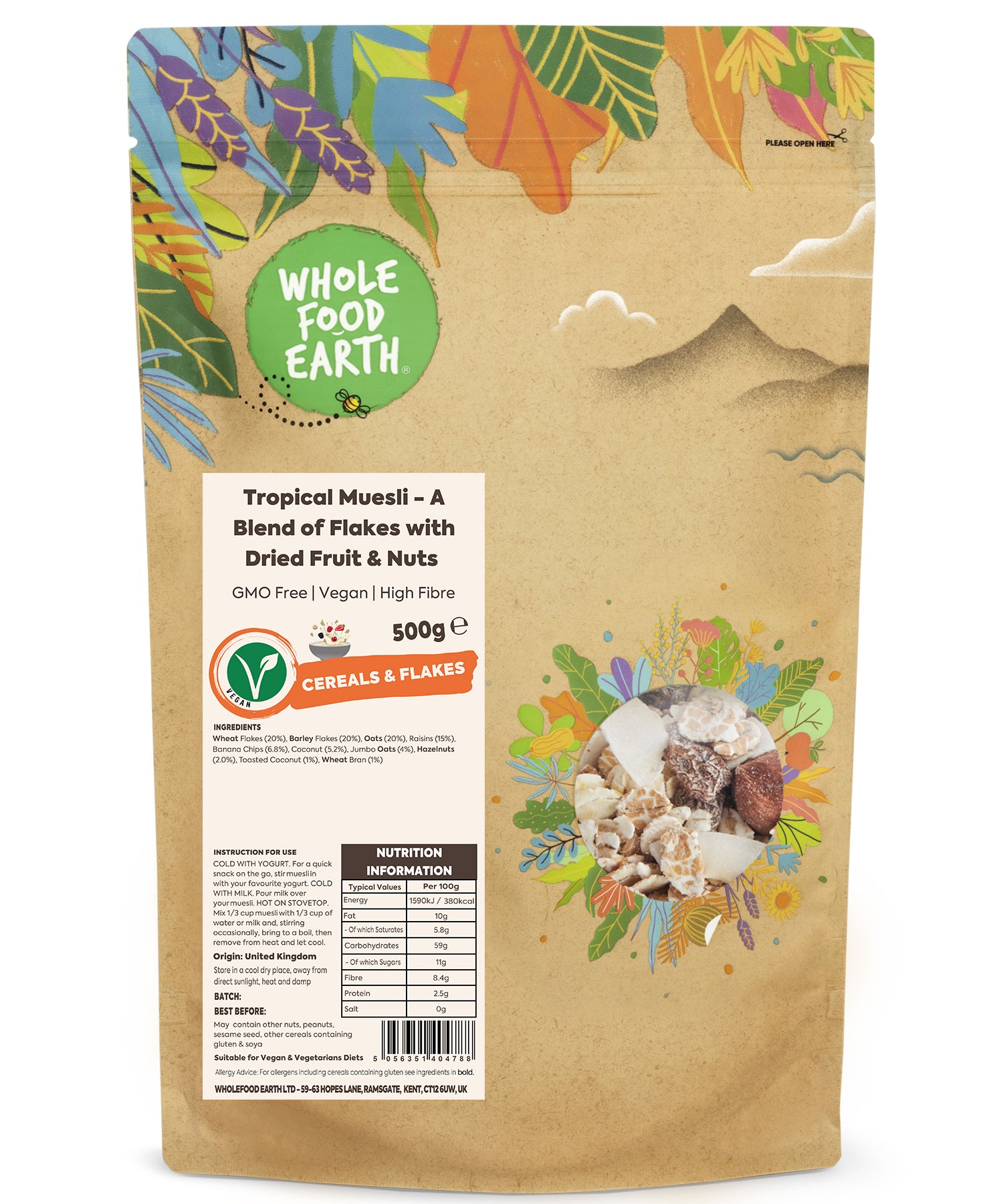Tropical Muesli - A Blend of Flakes with Dried Fruit & Nuts