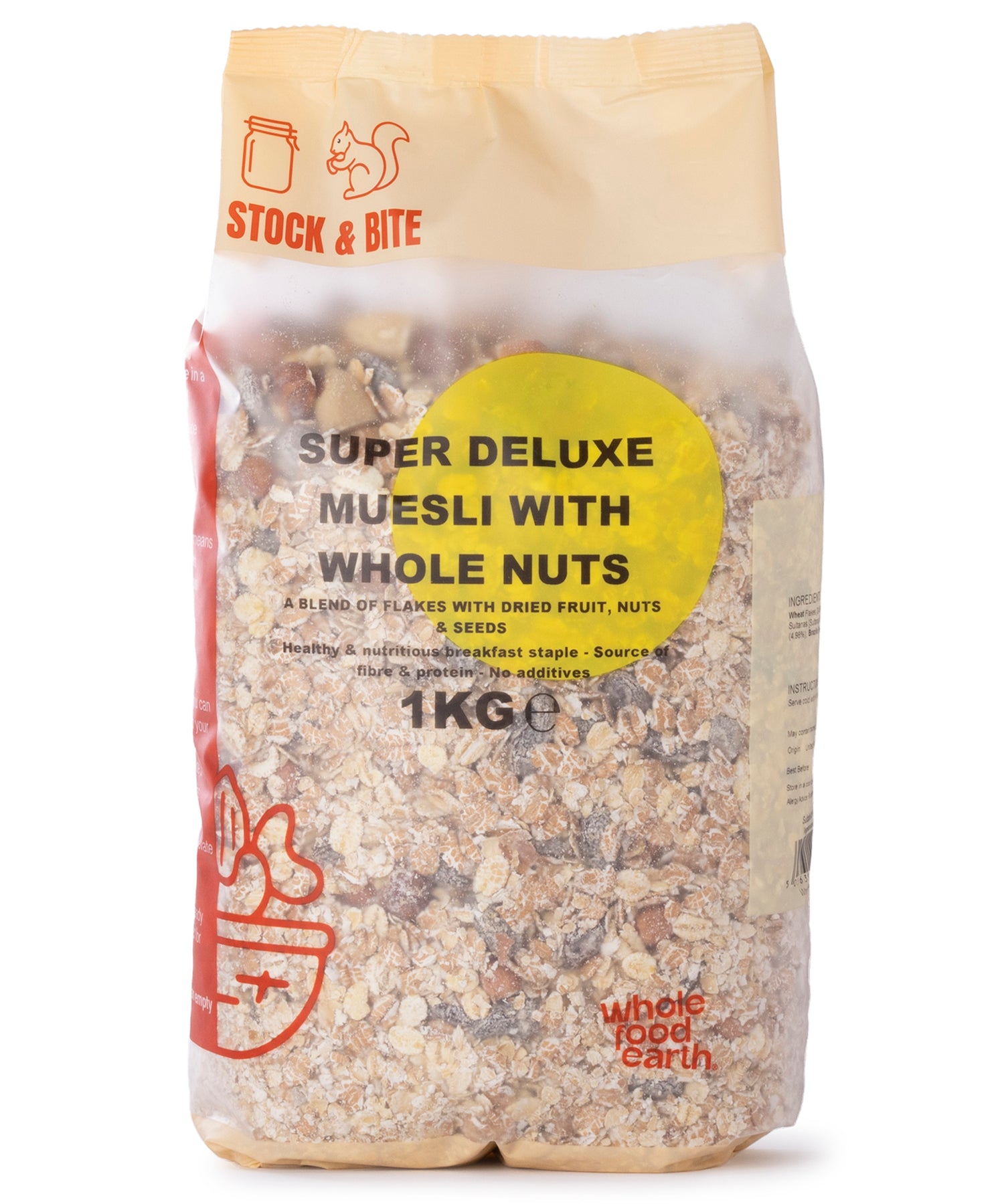 Super Deluxe Muesli With Whole Nuts - A Blend of Flakes with Dried Fruit, Nuts & Seeds - Stock & Bite - 1kg