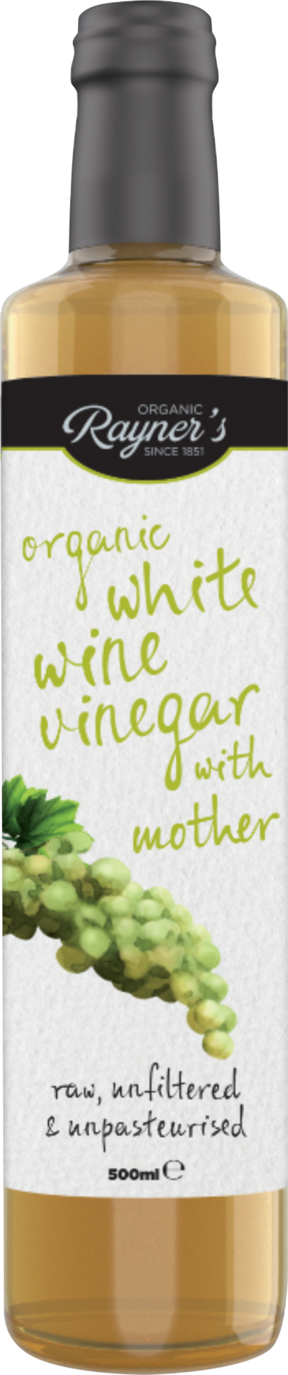 Organic White Wine Vinegar with Mother - 500ml - Rayner's