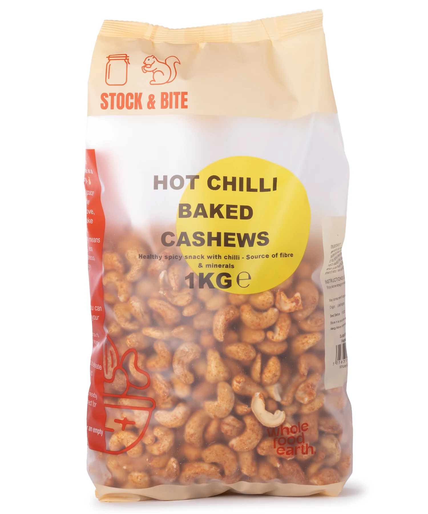 Hot Chilli Baked Cashews - Stock & Bite