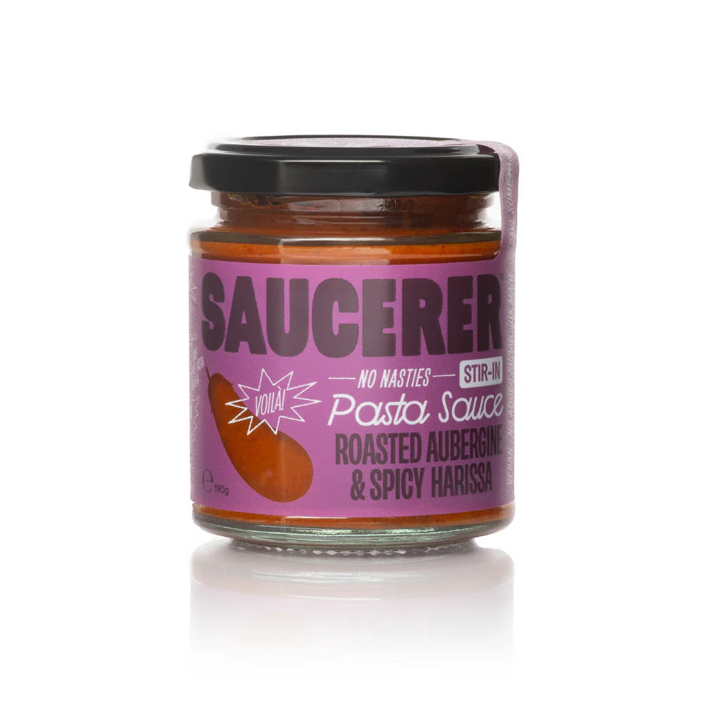 Roasted Aubergine & Spicy Harissa Stir-in Pasta Sauce - The Saucerer - 190g