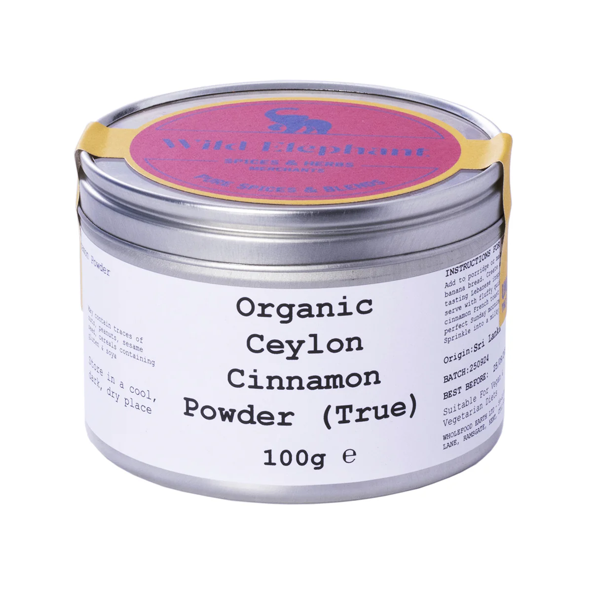 Organic Ceylon Cinnamon Powder (True) - Wild Elephant