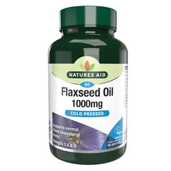 Nature Aid - Flaxseed Oil Cold Pressed 90 Capsules - 1000mg