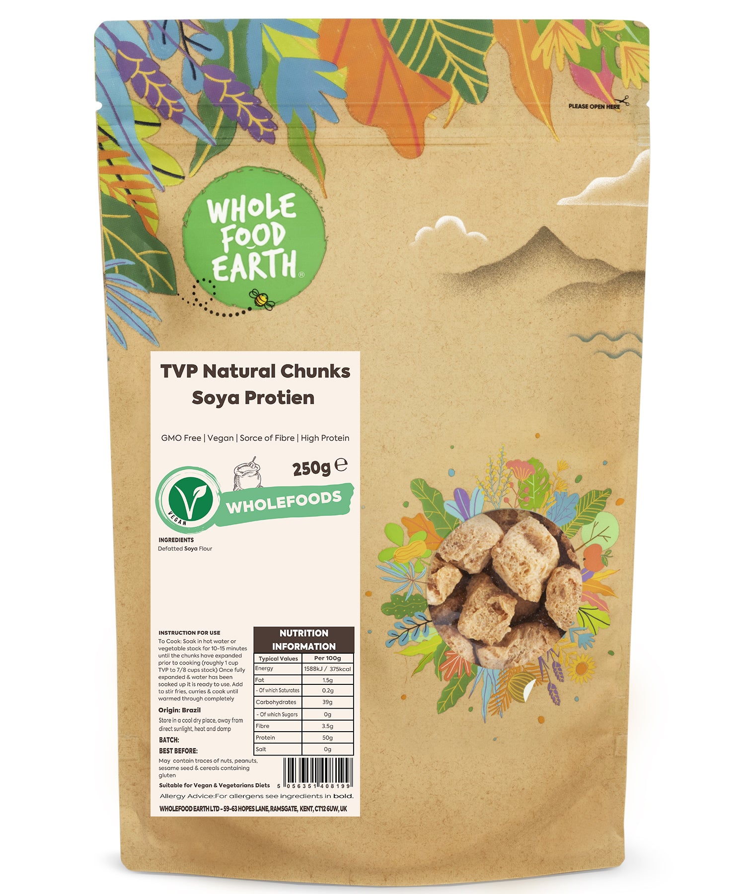 TVP Natural Chunks Soya Protein