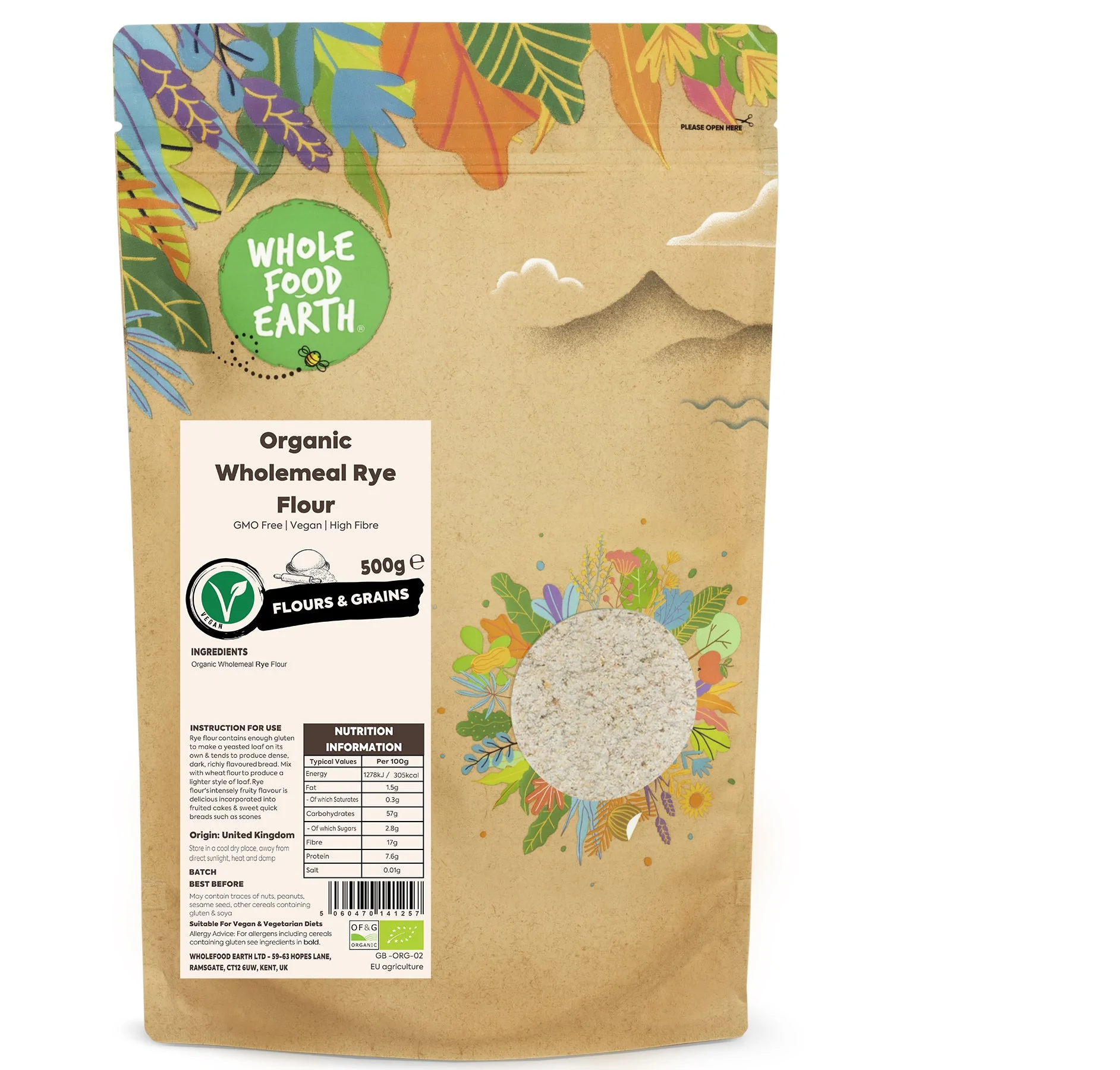 Organic Wholemeal Rye Flour