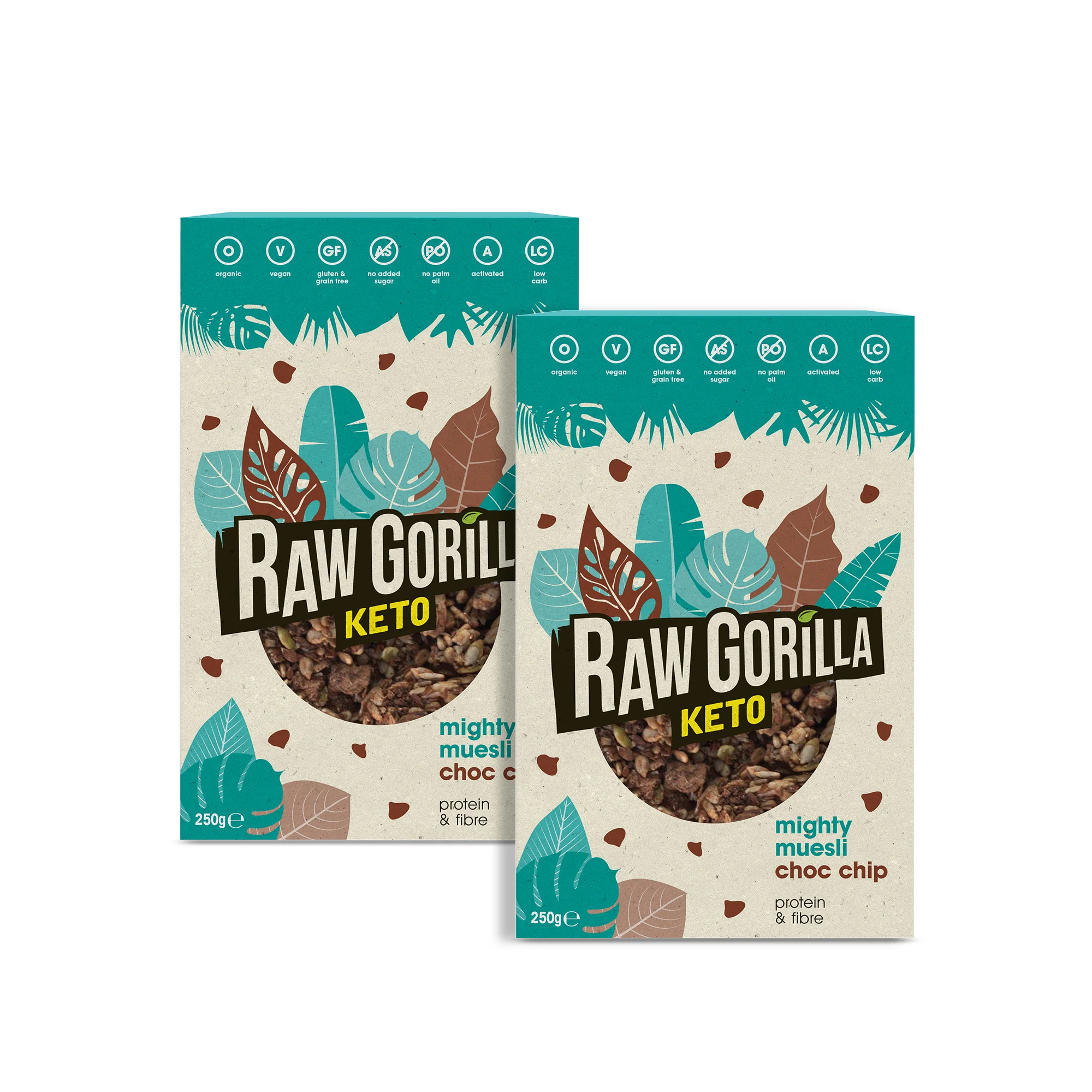 Organic Mighty Muesli Chocolate Chip Keto - - Raw Gorilla 2 Pack