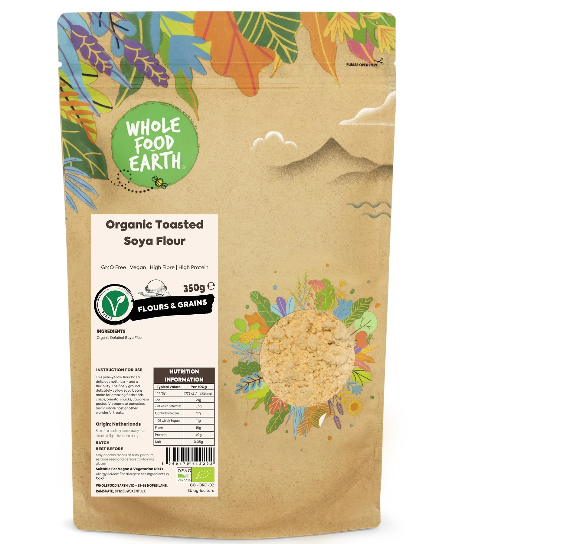 Organic Toasted Soya Flour