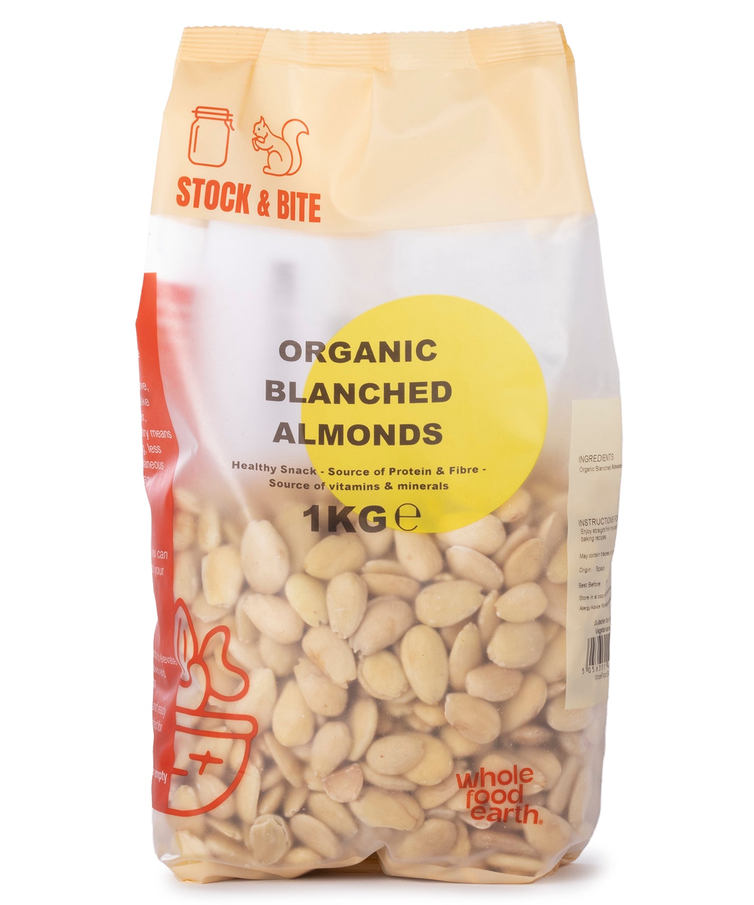 Organic Blanched Almonds - Stock & Bite - 1kg