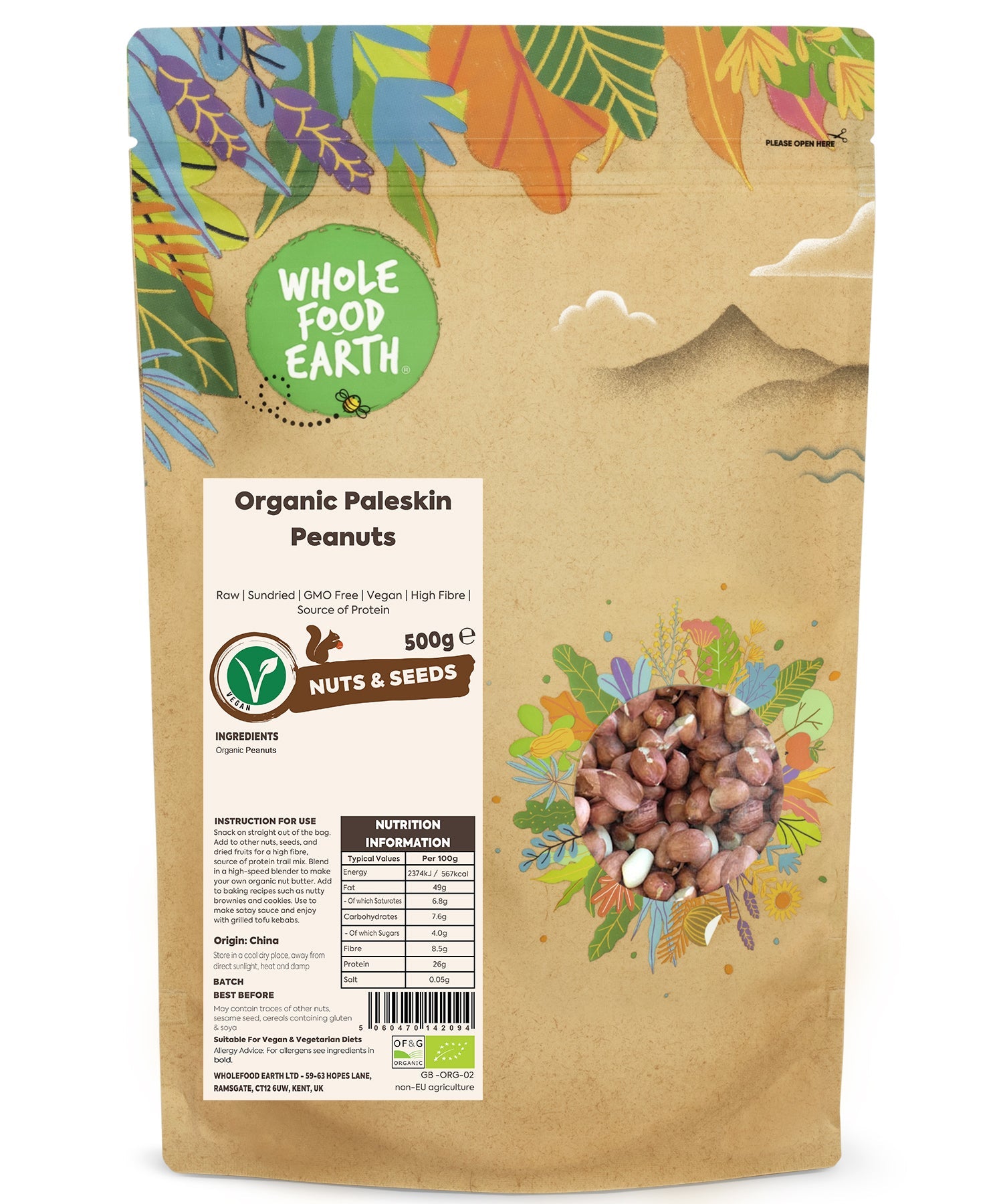 Organic Paleskin Peanuts