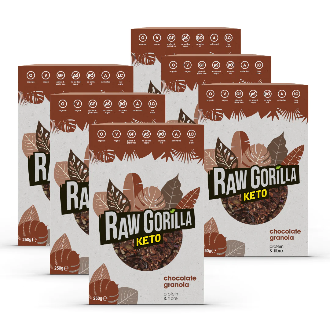 Organic Chocolate Granola Cereal Keto - - Raw Gorilla 6 pack