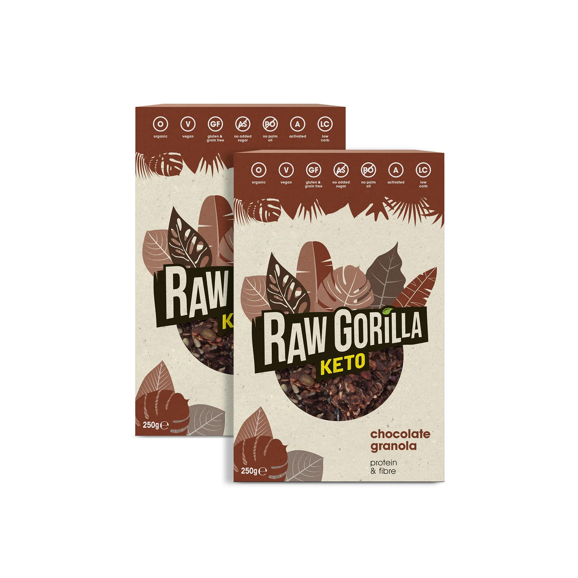 Organic Chocolate Granola Cereal Keto - - Raw Gorilla 2 pack
