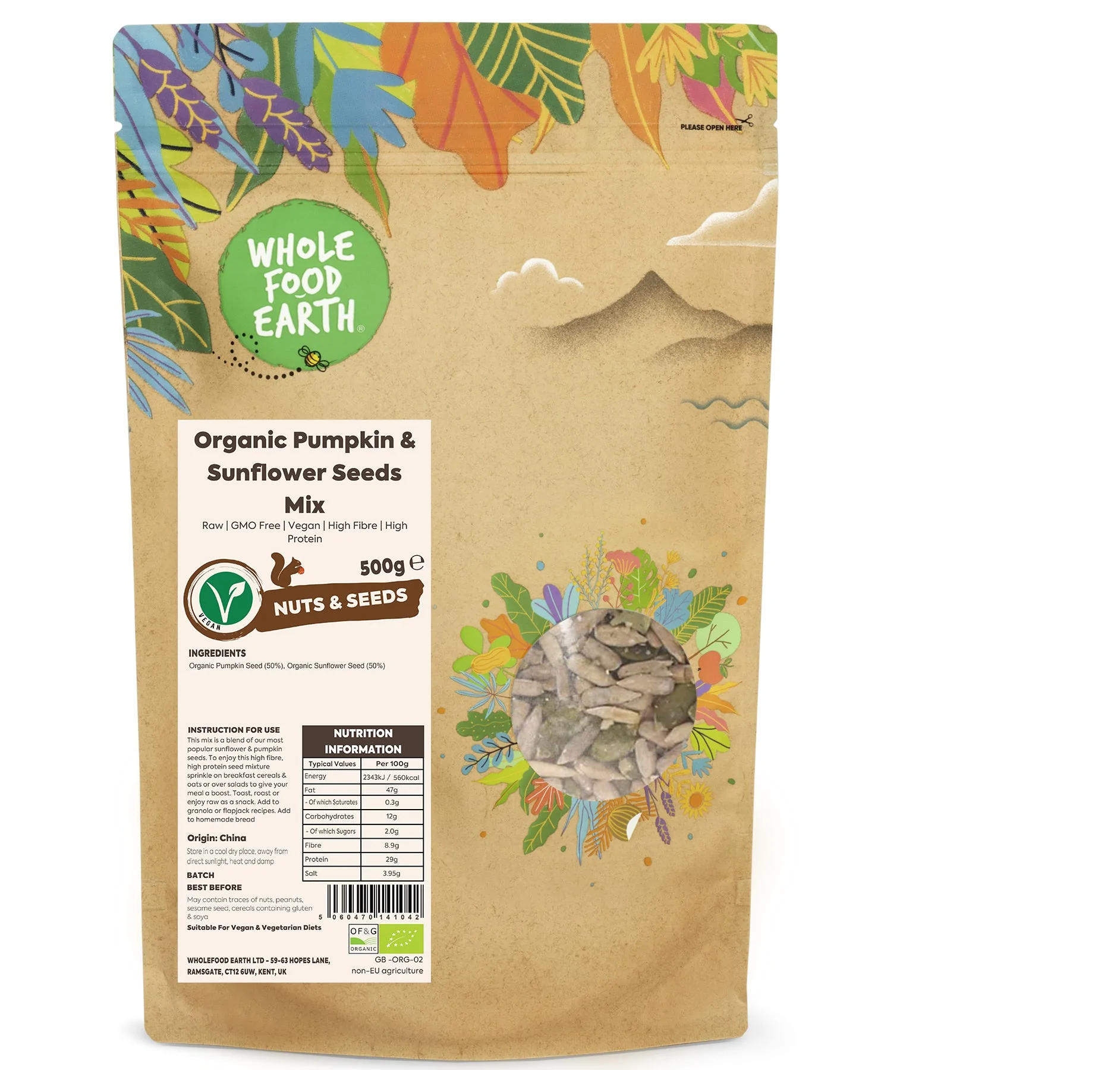 Organic Pumpkin & Sunflower Seeds Mix