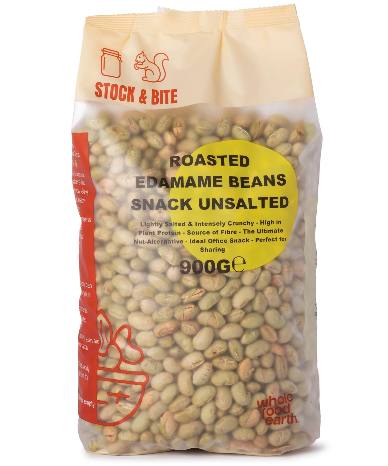 Roasted Edamame Beans Snack Unsalted - Stock & Bite
