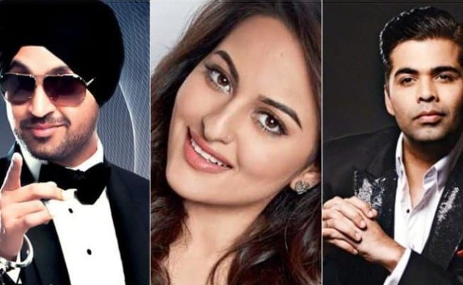 Boom Boom in New York stars Diljit Dosanjh, Sonakshi Sinha and Karan Johar