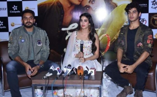 Janhvi Kapoor and Ishaan Khatter at the film promotions of Dhadak in Jaipur