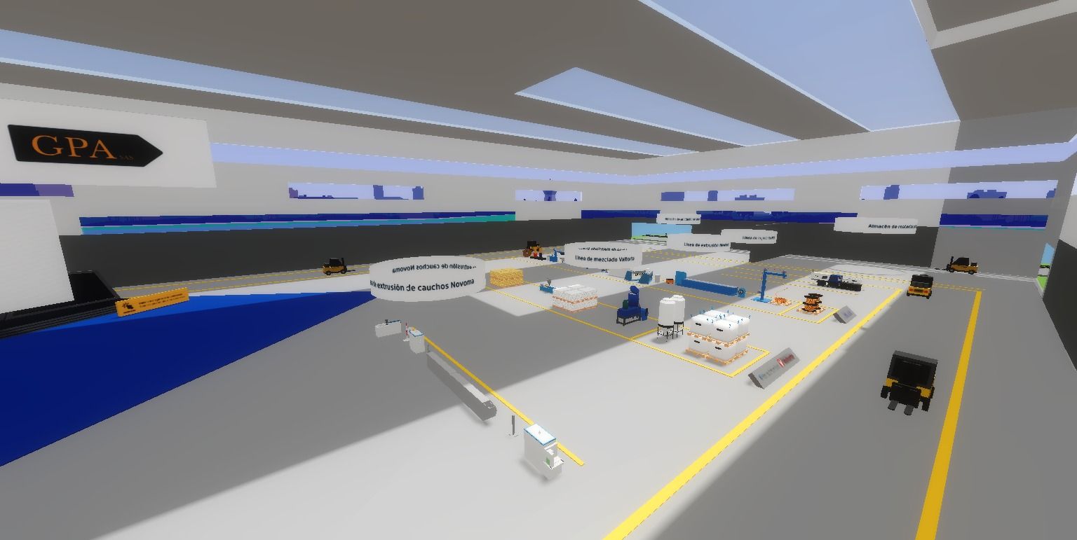 Exemple des lignes de machines dans le showroom virtuel de GPA SAS | vcity.io