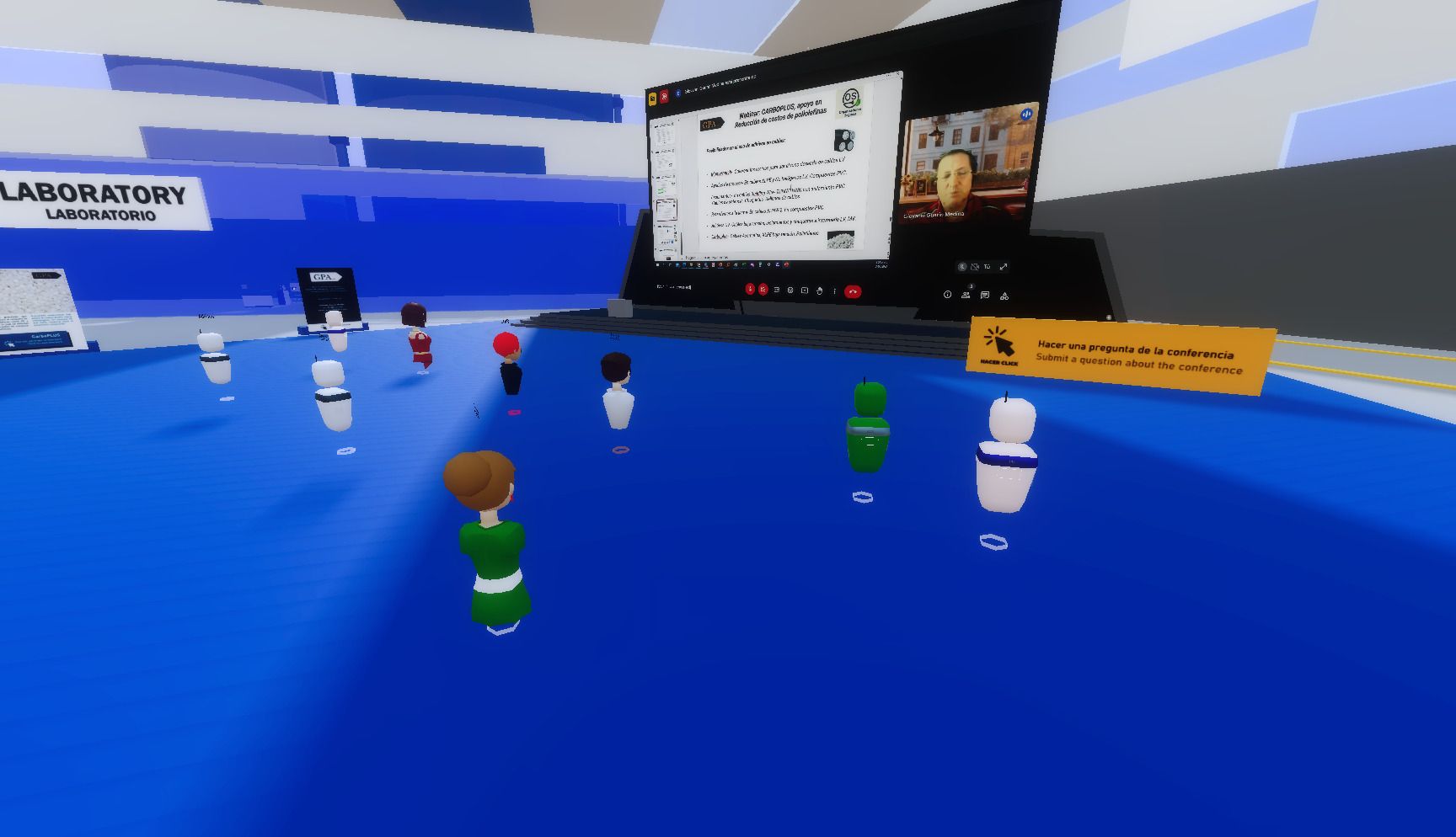 Example of webinar set at GPA SAS's Virtual Showroom, where the webinar venue is located amidst a plastic and rubber production plant | vcity.io