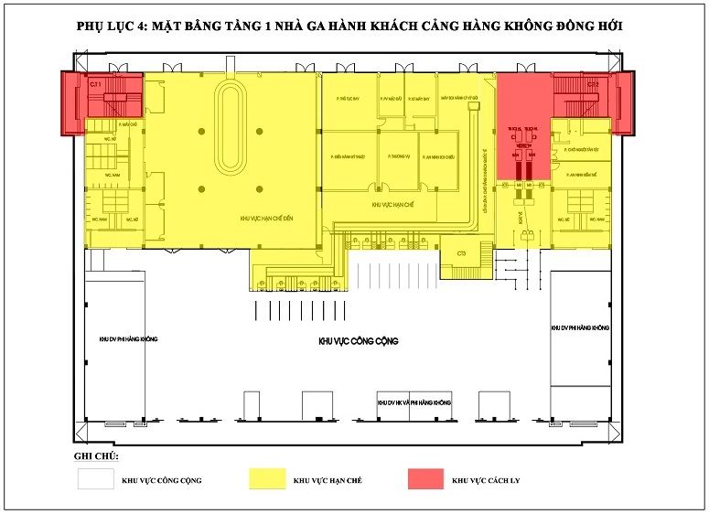 Sơ đồ tầng 1 nhà ga hành khách sân bay Đồng Hới.jpg