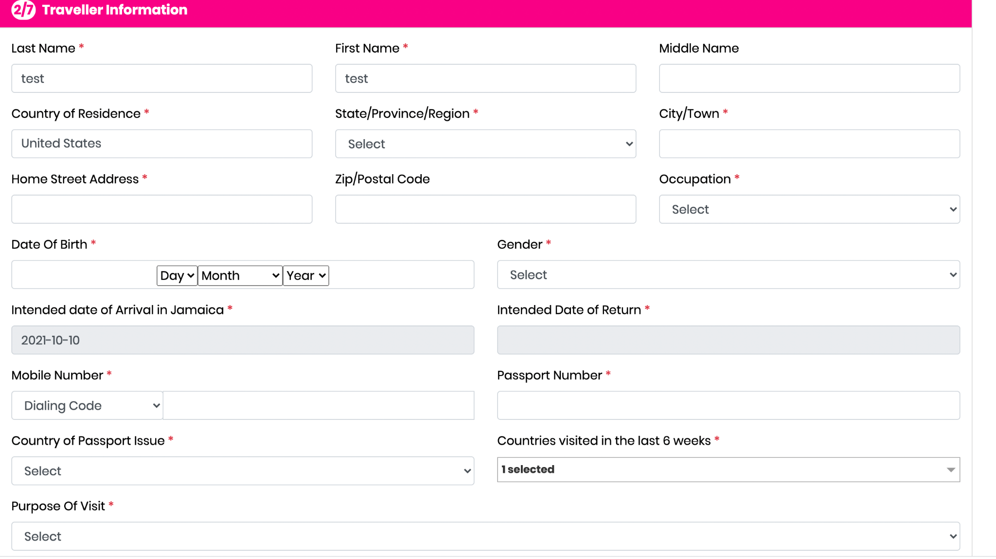 jamaica travel authorization form