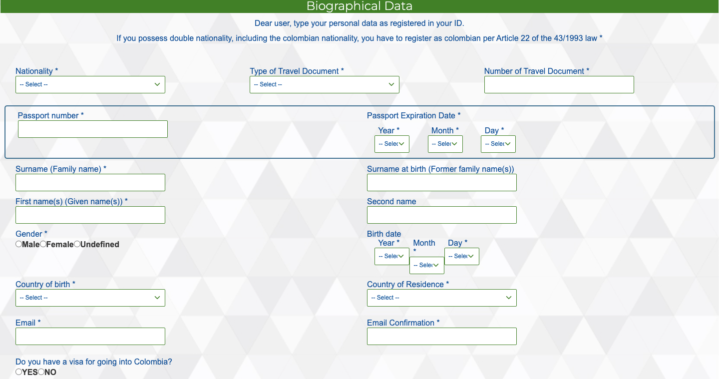 CheckMIG Colombia Form Requirements and Application Process (2023)