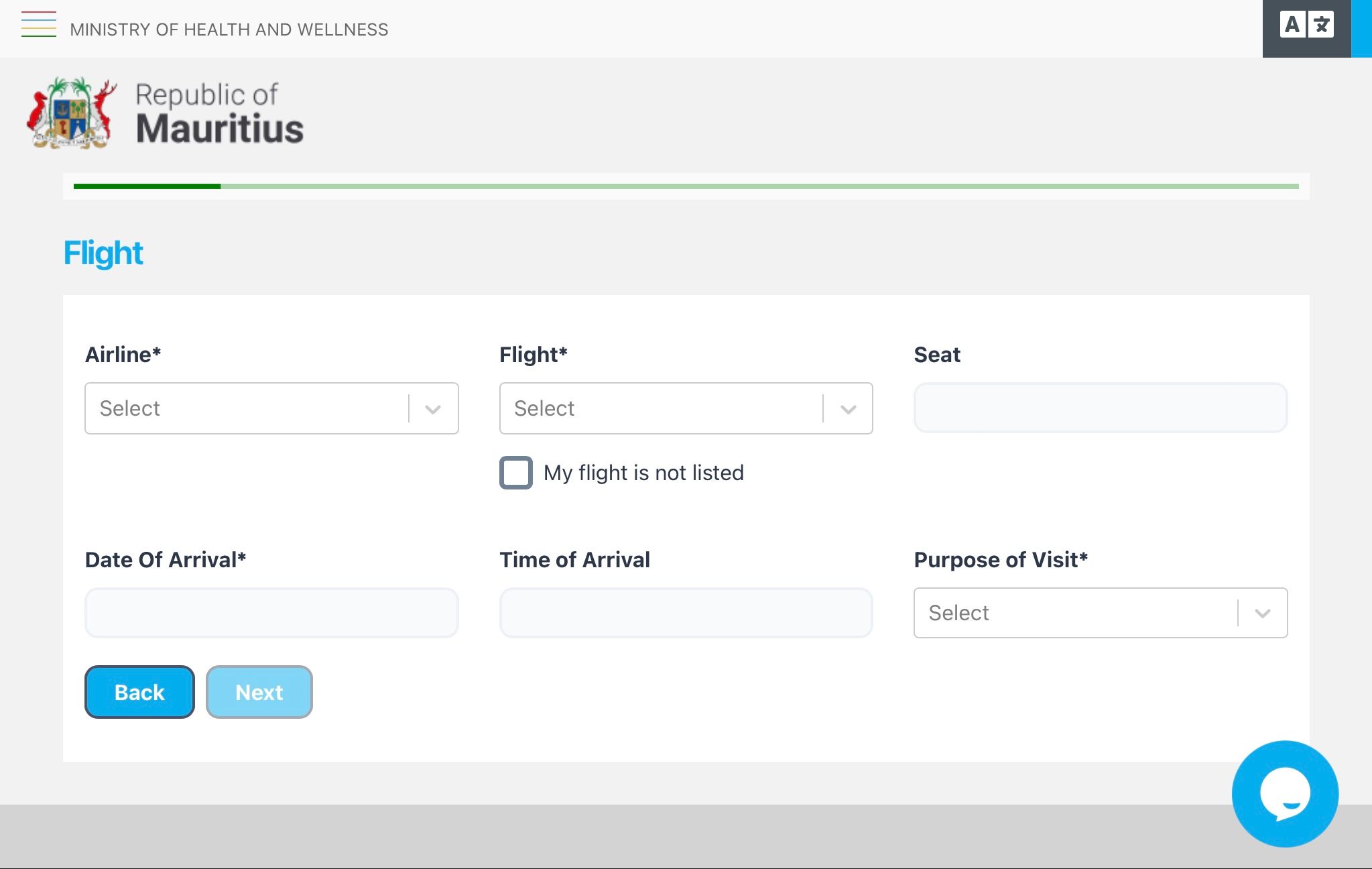 online travel form mauritius