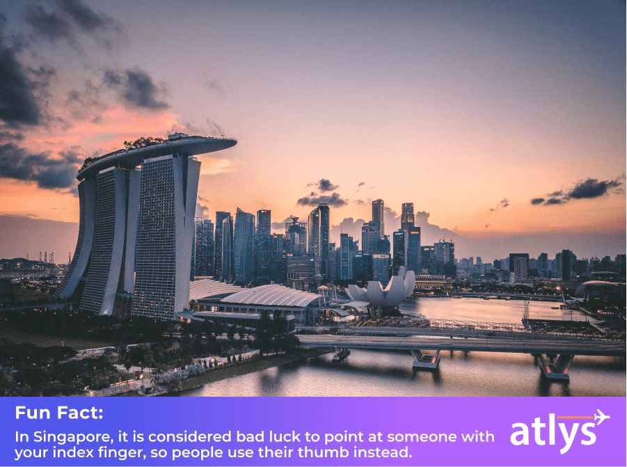 Beautiful vivid sunset over the skyline of Singapore