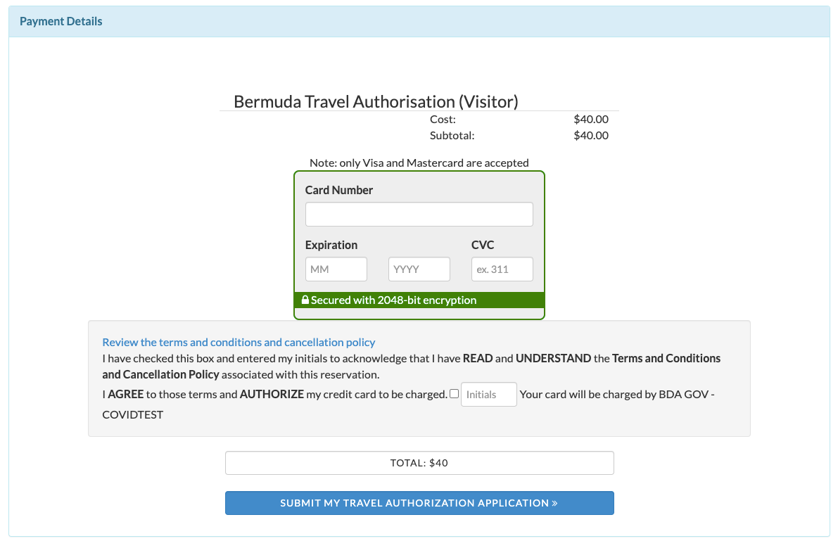 cruise to bermuda travel authorization