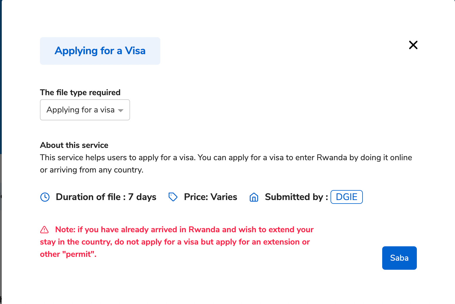 Online visa application for the Rwanda e visa