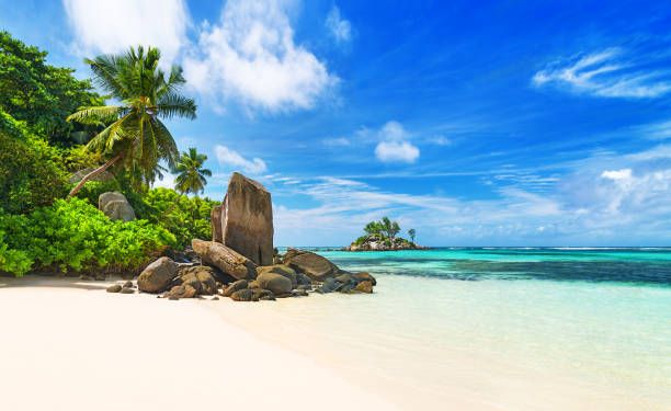 Tropical beach Anse Royale at island Mahe, Seychelles