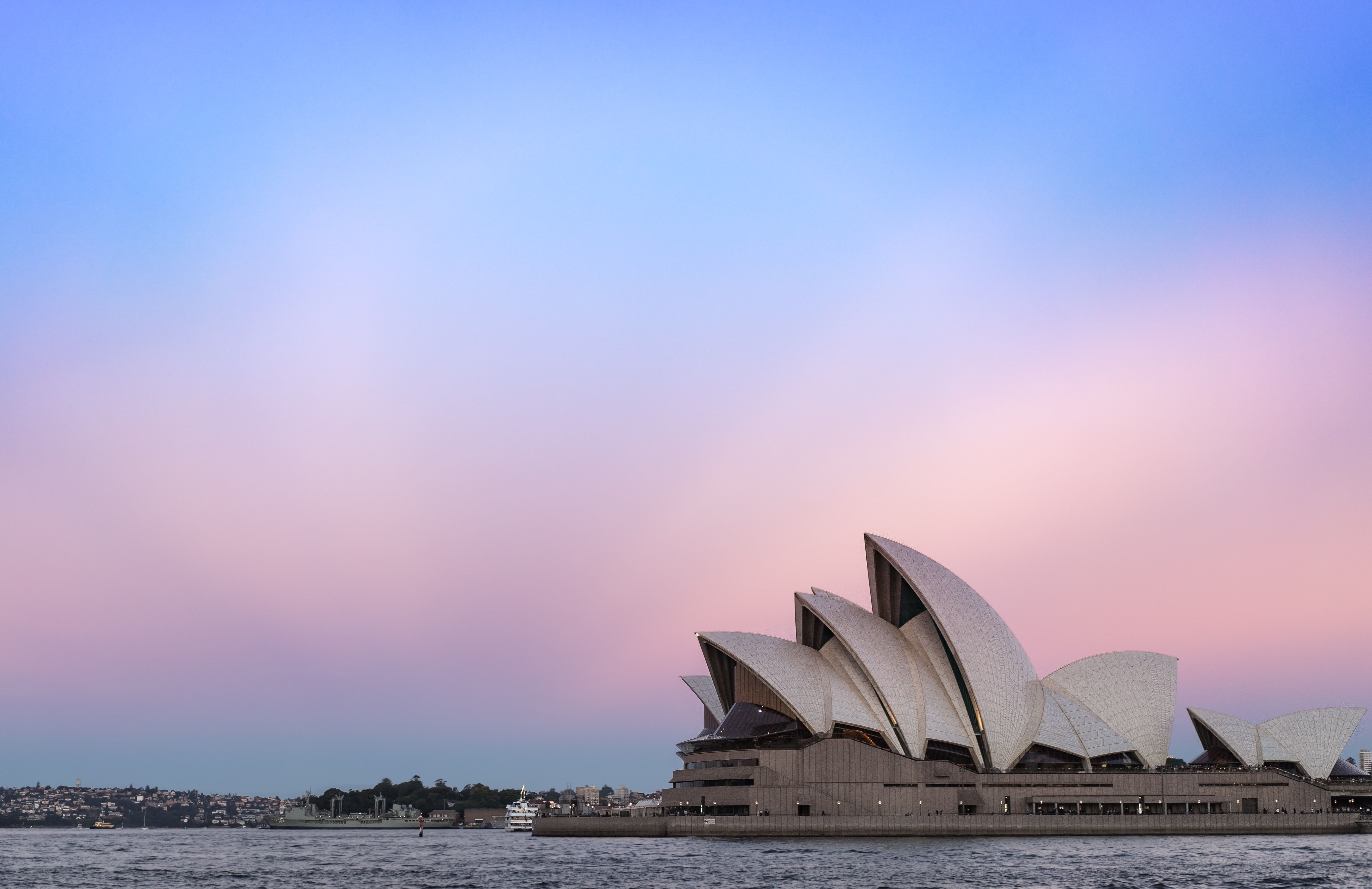 australia opera house during sundown
