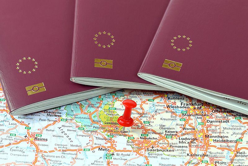 schengen map and passport