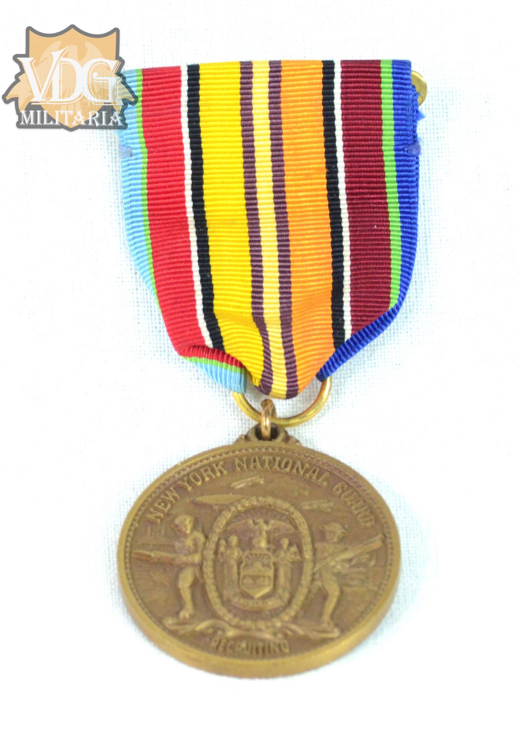 WW2 Era US New York National Guard Recruiting Medal-Slot Brooch