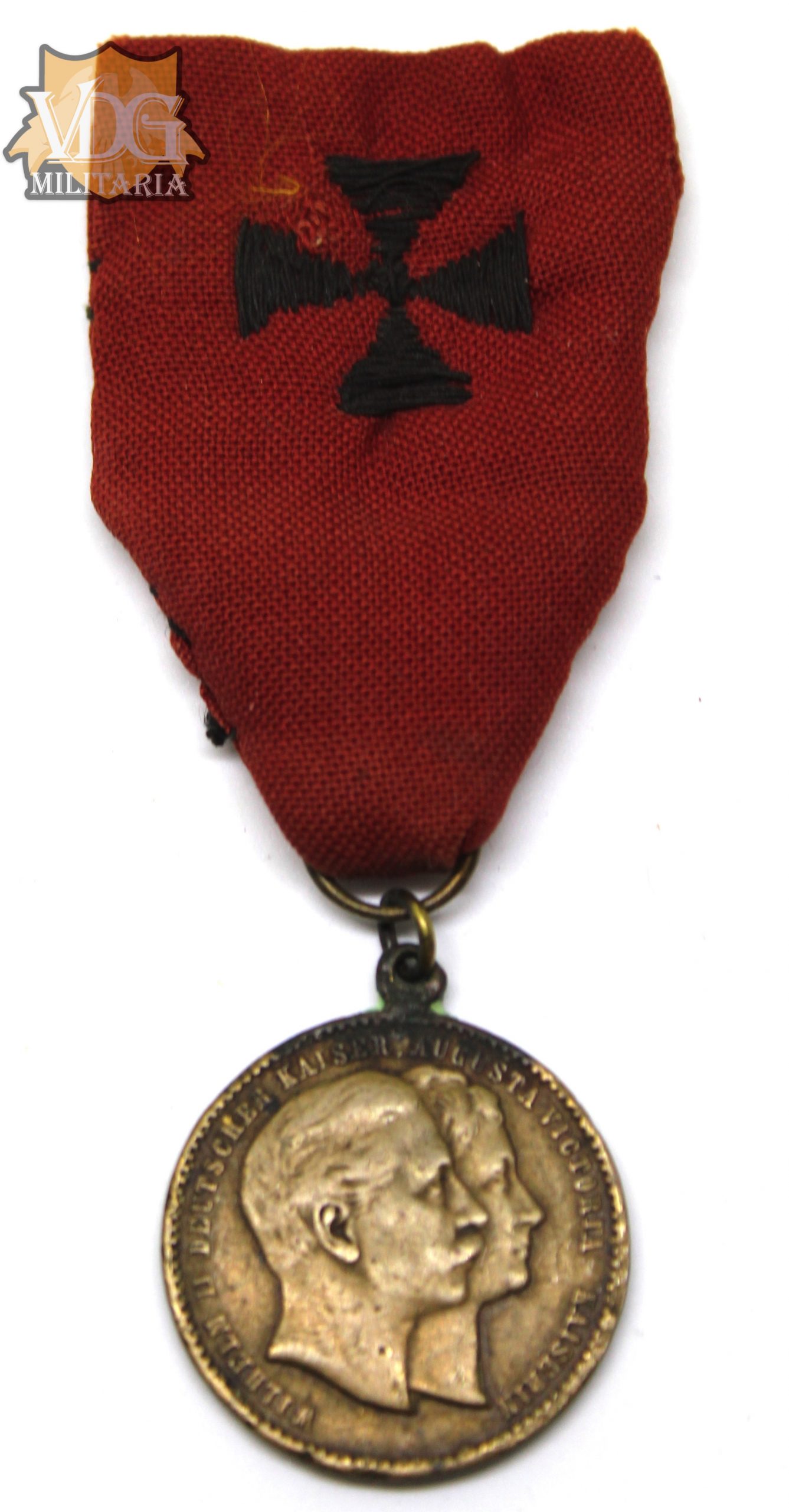 Pre WW1 German Kaiser Wilhelm Wedding Commemorative Silver Medal