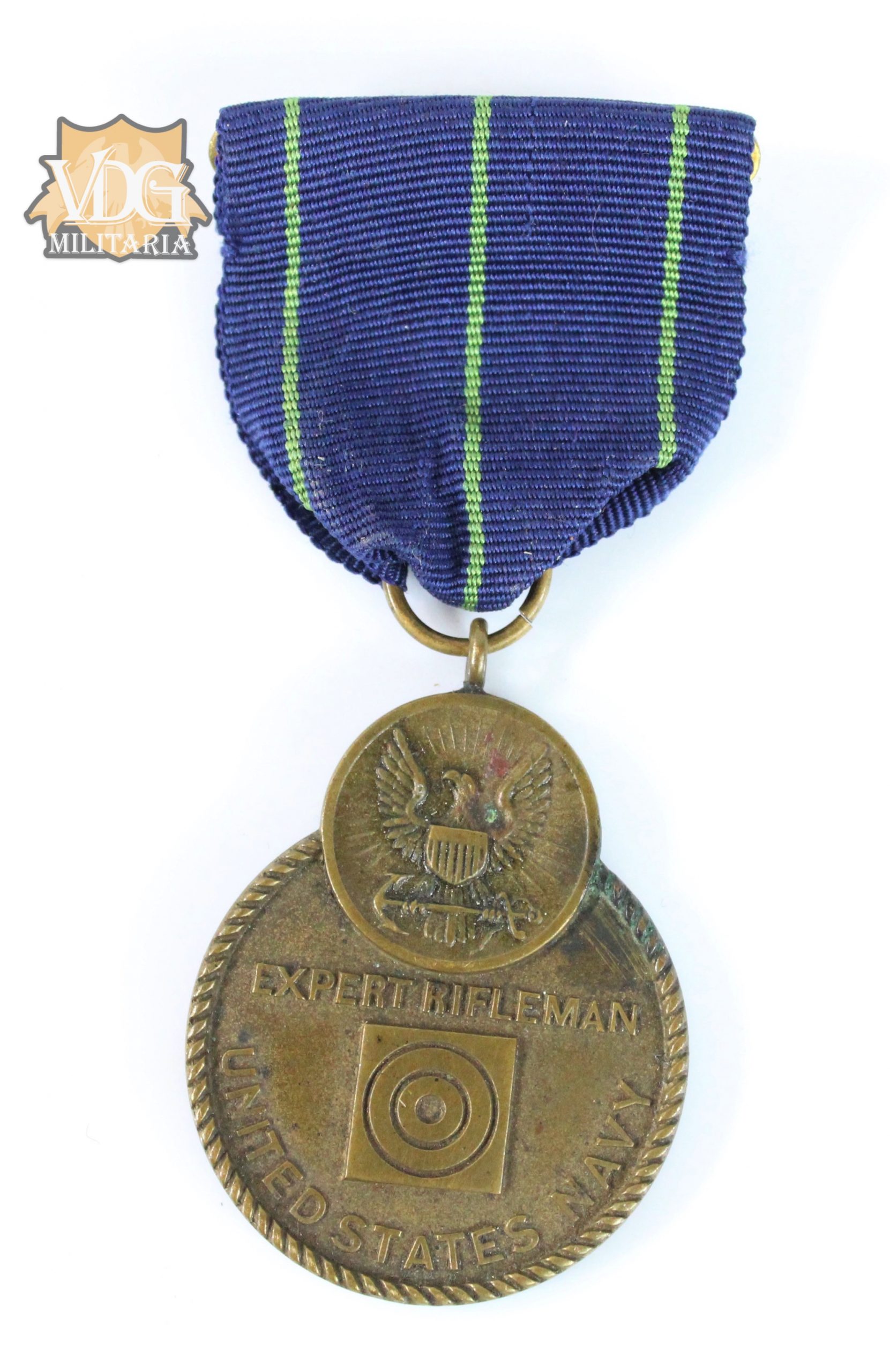 WW2 Era US Navy Expert Rifleman Marksman Medal-Slot Brooch