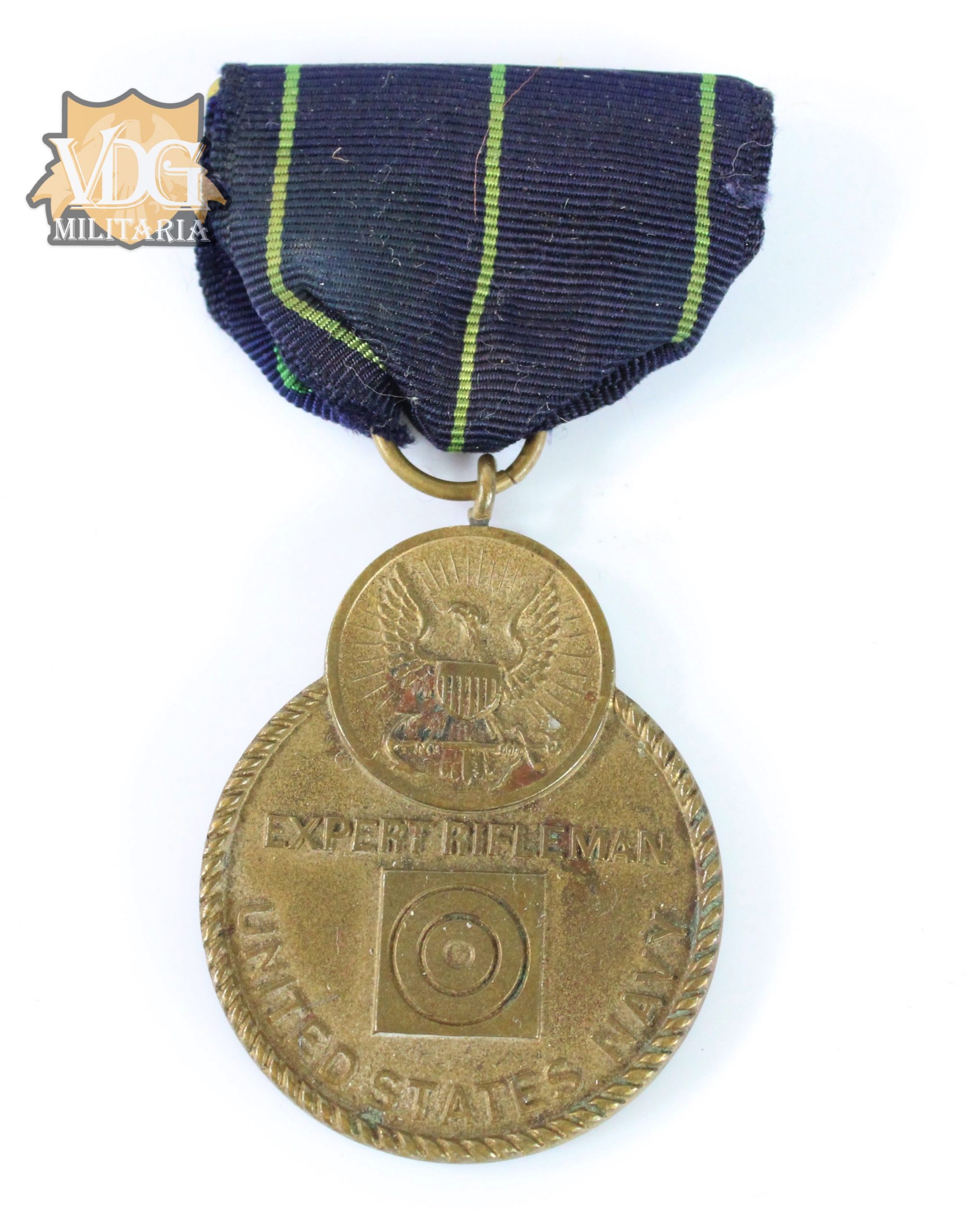 WW2 Era US Navy Expert Rifleman Marksman Medal-Slot Brooch