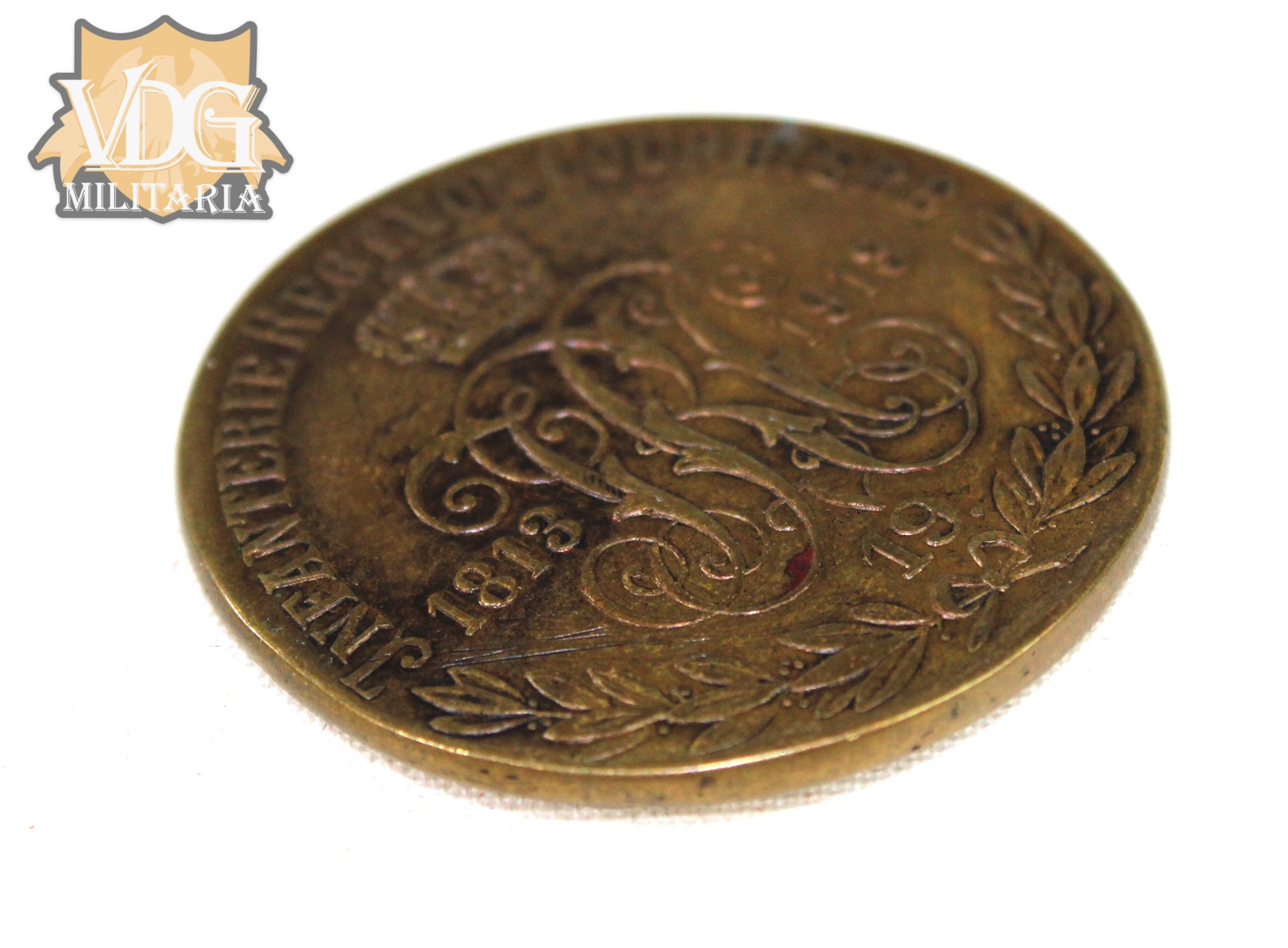WW1 Era Prussian 100th Anniversary of the Napoleonic Wars Medal 1813-1913 3rd Infantry Regiment “von Courbière” Medal Coin - Image 6