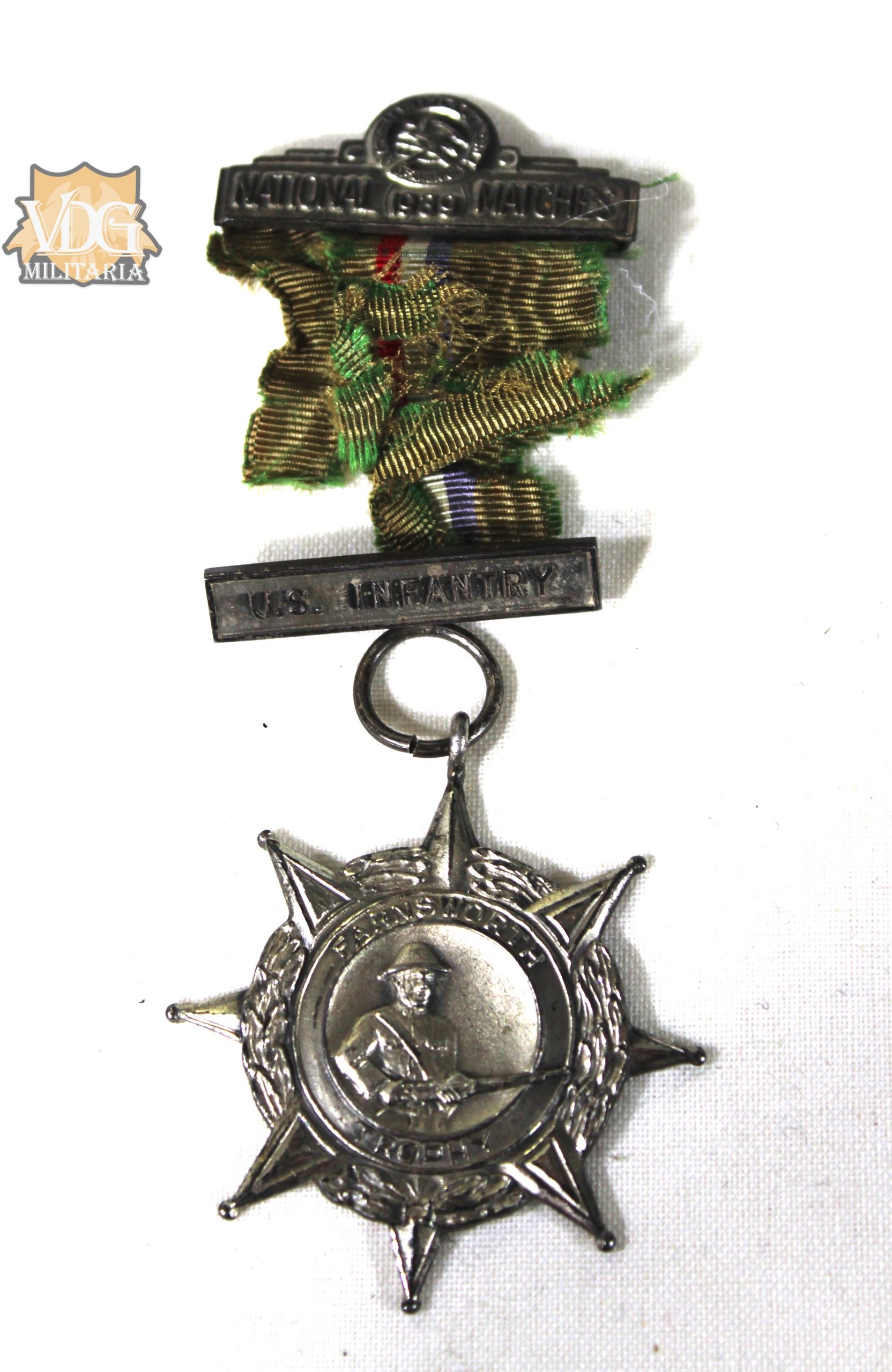 National 1939 Matches US Infantry "Farnsworth Trophy" Medal-Sterling