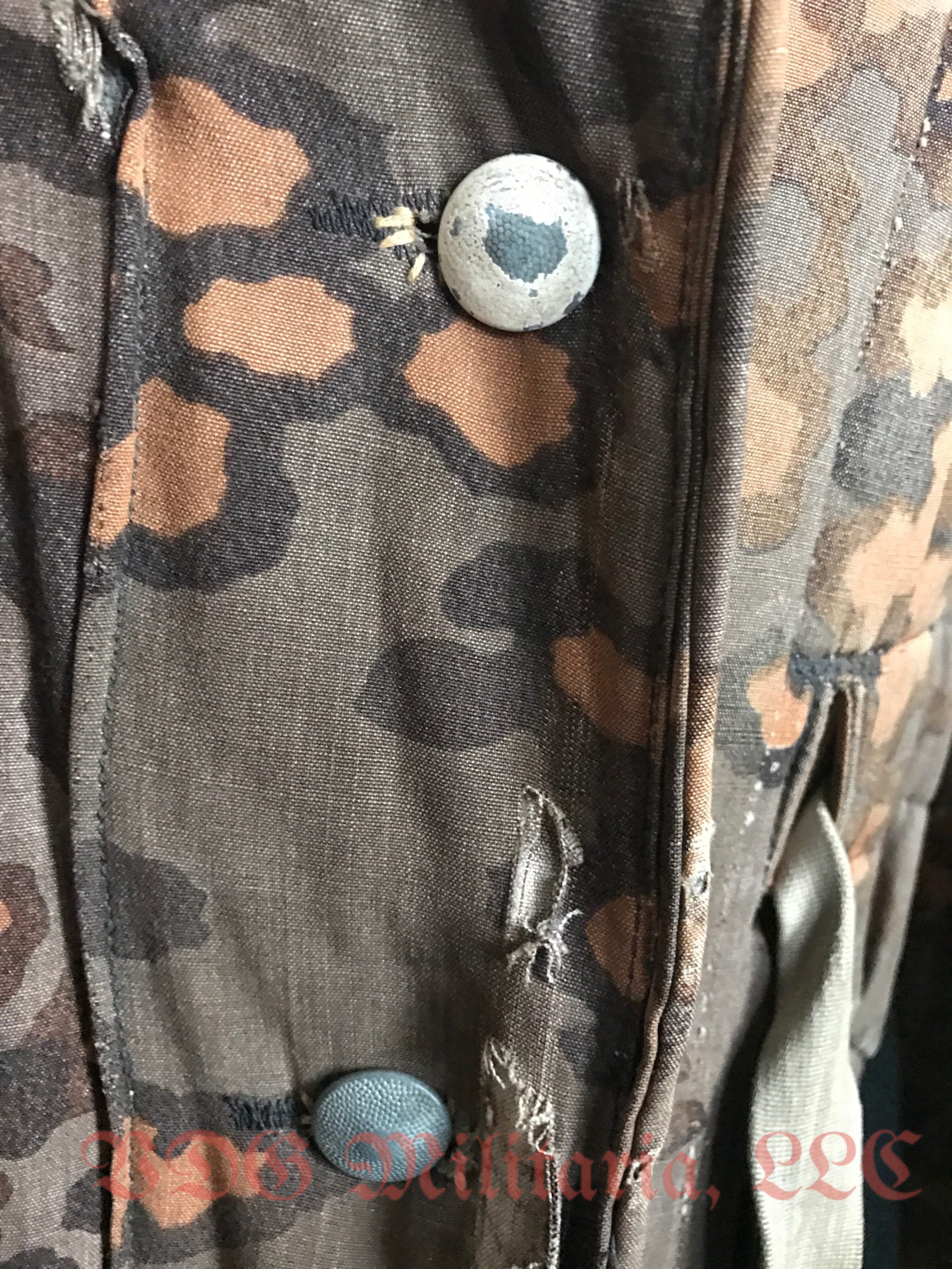 WW2 German Waffen-SS Fall Reversible Parka with modified collar and Combat Repairs - Image 14