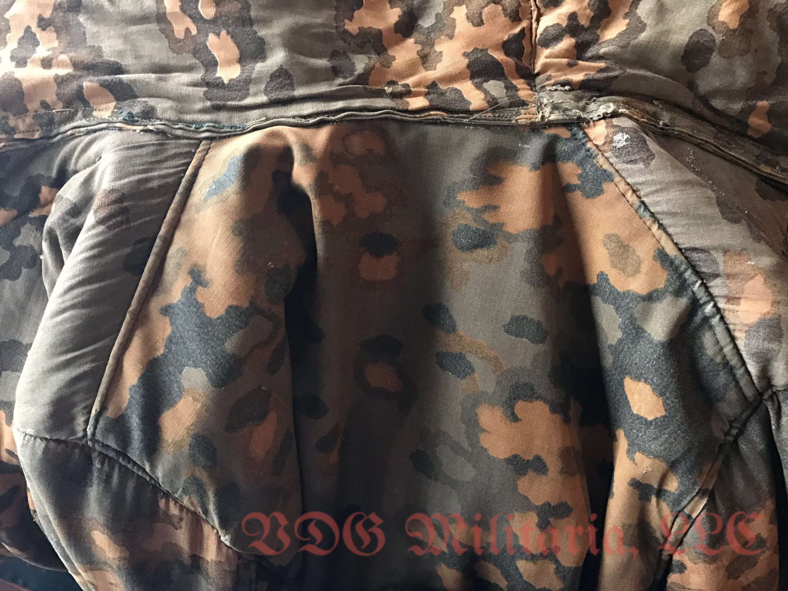 WW2 German Waffen-SS Fall Reversible Parka with modified collar and Combat Repairs - Image 16