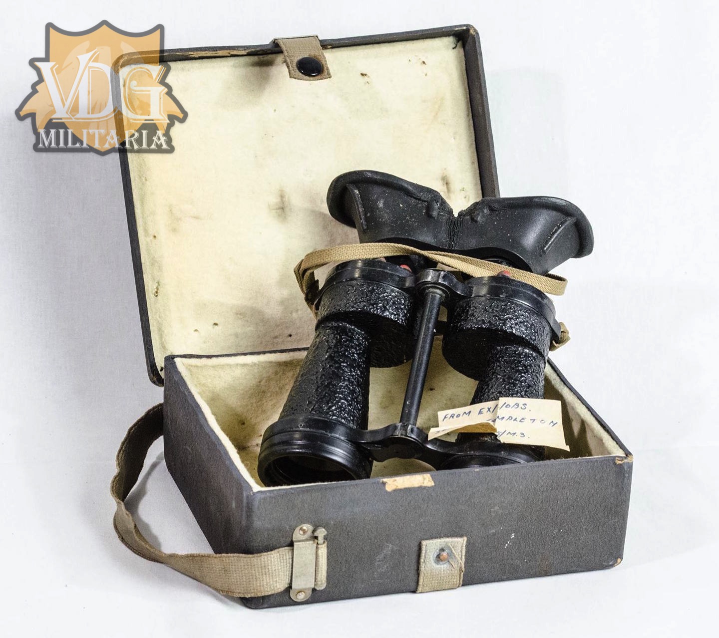 WW2 British RAF Ross of London 5x40 Night Binoculars Stamped x5 Bino Prism MkIV No7180 and 6E/383 B under with Case - Image 2